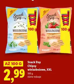 Lidl Chipsy Snack Day wielozbożowe XXL 100 g różne rodzaje oferta