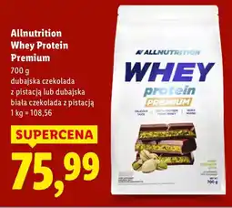 Lidl Whey Protein Premium Allnutrition 700g dubajska czekolada z pistacją oferta