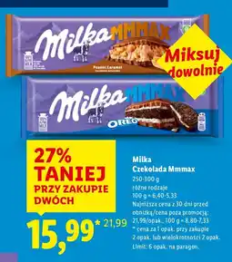 Lidl Czekolada Mmmax Milka 250-300g różne rodzaje oferta