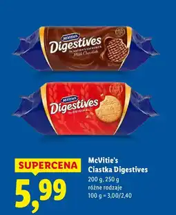Lidl Ciastka Digestives McVitie’s 200g, 250g Original oferta