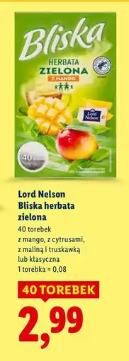 Lidl Herbata Lord Nelson Bliska herbata zielona z mango oferta