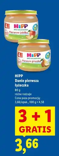 Lidl Danie HiPP pierwsza łyżeczka różne rodzaje oferta