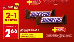 Biedronka Baton Snickers, 50 g 2+1 GRATIS oferta
