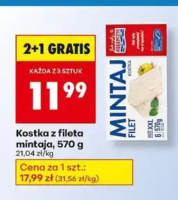 Biedronka Kostka z fileta mintaja 2+1 GRATIS Abramczyk oferta