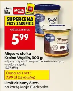 Biedronka Mięso w słoiku: mięsny przysmak Kraina Wędlin oferta
