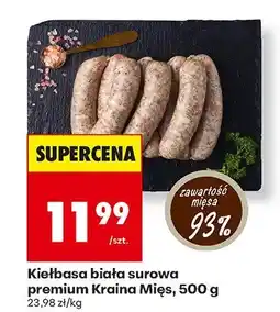 Biedronka Kiełbasa biała surowa premium 500 g Kraina Mięs oferta