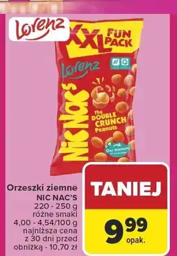 Carrefour Market Orzeszki ziemne Nic Nac's, różne smaki Lorenz oferta