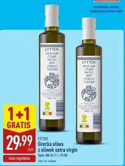 ALDI Grecka oliwa z oliwek extra virgin 500 ml Lyttos oferta