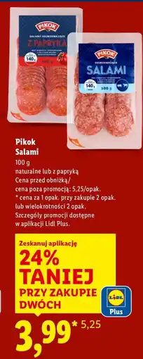 Lidl Salami z papryką 100g naturalne Pikok oferta