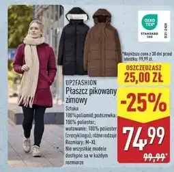 ALDI Płaszcz damski pikowany m-xl Up2Fashion oferta