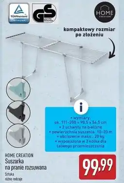 ALDI Suszarka na pranie 110-200 x 90.5 54.5 cm Home Creation oferta
