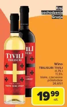 Carrefour Wino półsłodkie saperavi Tivili Tbilisuri oferta