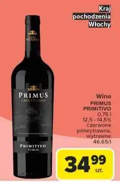 Carrefour Wino Primus Casa Pecunia Primitivo Puglia oferta