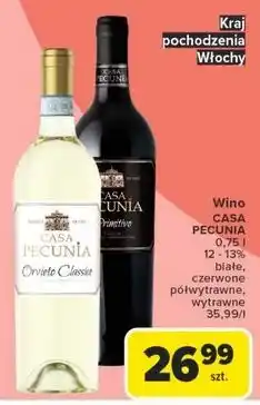 Carrefour Wino półwytrawne Casa Pecunia Primitivo oferta