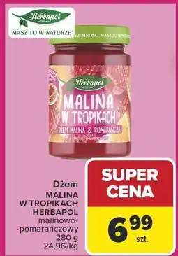 Carrefour Market Dżem Malina w Tropikach: malinowo-pomarańczowy Herbapol oferta