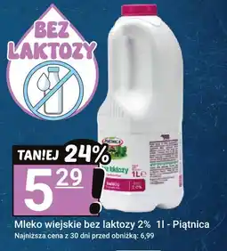 Hitpol Mleko wiejskie bez laktozy 2% Piątnica 1l oferta