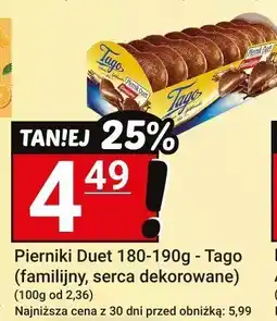 Hitpol Pierniki Duet 180-190g - Tago (familijne, serca dekorowane) oferta