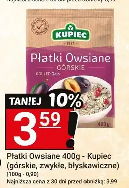 Hitpol Płatki Owsiane 400g - Kupiec (górskie, zwykłe, błyskawiczne) oferta