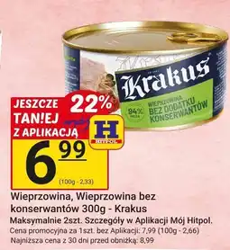 Hitpol Wieprzowina, Wieprzowina bez konserwantów 300g - Krakus oferta