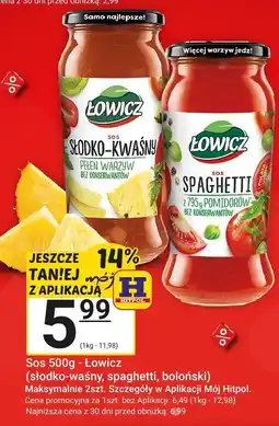 Hitpol Sos 500g - Łowicz (słodko-kwaśny, spaghetti, boloński) oferta