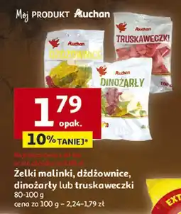 Auchan Żelki malinki, dżdżownice, dinozaury lub truskaweczki Auchan oferta