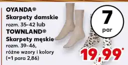 Kaufland OYANDA Skarpety damskie / TOWNLAND Skarpety męskie oferta