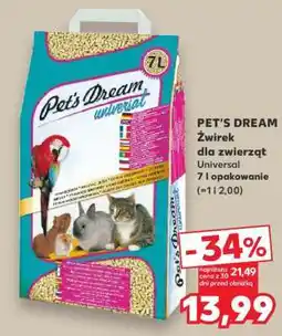 Kaufland PET’S DREAM Żwirek dla zwierząt Universal 7 l opakowanie oferta
