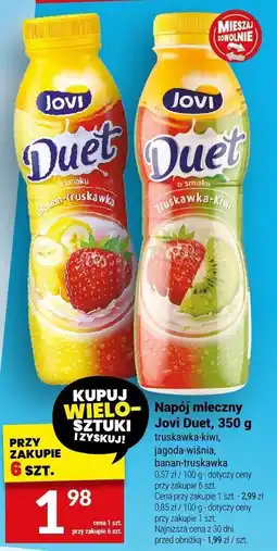 Twój Market Napój mleczny Jovi Duet, 350 g banan-truskawka oferta