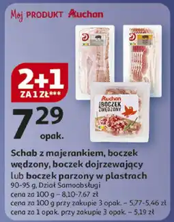 Auchan Schab z majerankiem, boczek wędzony, boczek dojrzewający lub boczek parzony w plastrach Auchan oferta