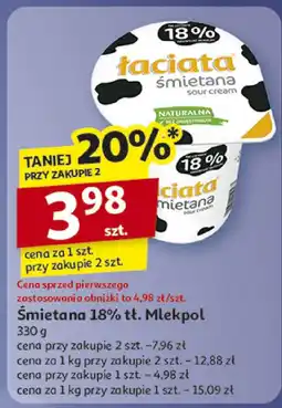 Auchan Śmietana 18% tł. Mlekpol 330g oferta