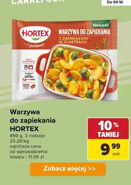 Carrefour Warzywa do zapiekania 450 g 2 rodzaje Hortex oferta