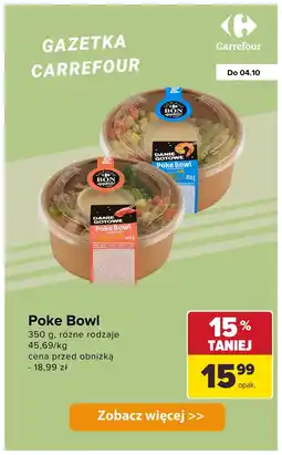 Carrefour Danie gotowe: Poke Bowl różne rodzaje BON appétit oferta