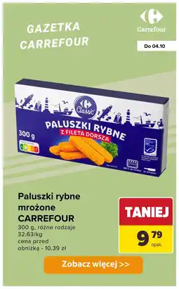 Carrefour Paluszki rybne mrożone 300 g różne rodzaje Carrefour oferta