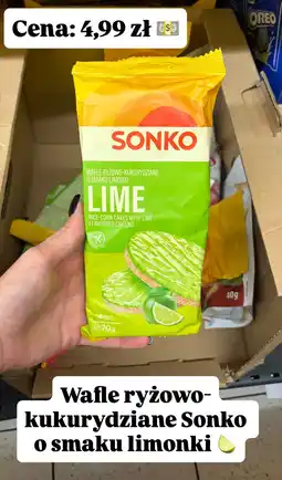 Biedronka Wafle ryżowo-kukurydziane Sonko o smaku limonki 70g oferta