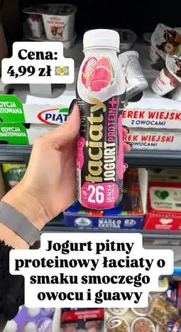 Biedronka Jogurt pitny proteinowy łaciaty o smaku smoczego owocu i guawy 300g Łaciaty oferta