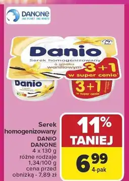 Carrefour Serek homogenizowany Danio 4-pak Danone oferta