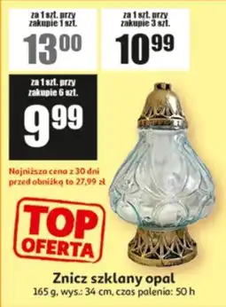 Auchan Znicz szklany opal oferta