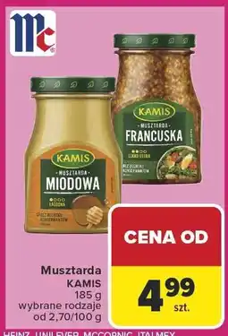 Carrefour Musztarda Kamis, wybrane rodzaje oferta