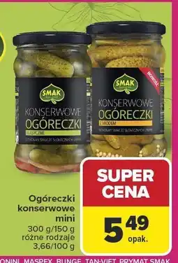 Carrefour Ogóreczki konserwowe mini, różne rodzaje Smak oferta