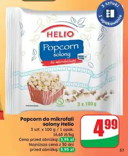 Dino Popcorn do mikrofali solony Helio 3x100g oferta