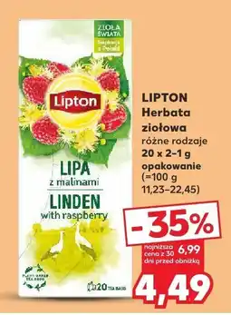Kaufland Herbata LIPTON zielona różne rodzaje 20 x 2 g oferta
