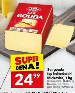 Twój Market Ser gouda typ holenderski Mlekovita, 1 kg oferta