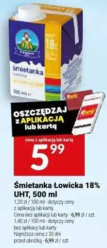 Twój Market Śmietanka Łowicka 18% UHT, 500 ml oferta