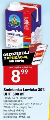 Twój Market Śmietanka Łowicka 30% UHT, 500 ml oferta
