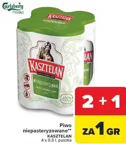 Carrefour Piwo Kasztelan niepasteryzowane 4-pak oferta