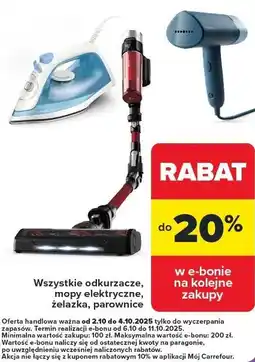 Carrefour Odkurzacze, mopy elektryczne. żelazka, parownice oferta