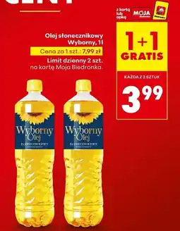 Biedronka Olej słonecznikowy Wyborny 1L oferta