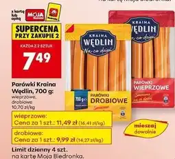Biedronka Parówki drobiowe Kraina Wędlin oferta
