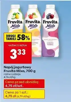 Biedronka Napój jogurtowy jagoda wiśnia Fruvita Mixo oferta