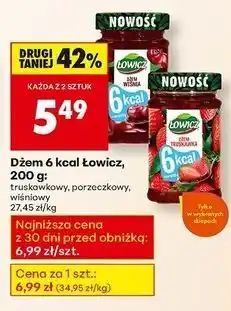 Biedronka Dżem czarna porzeczka 6kcal Łowicz oferta